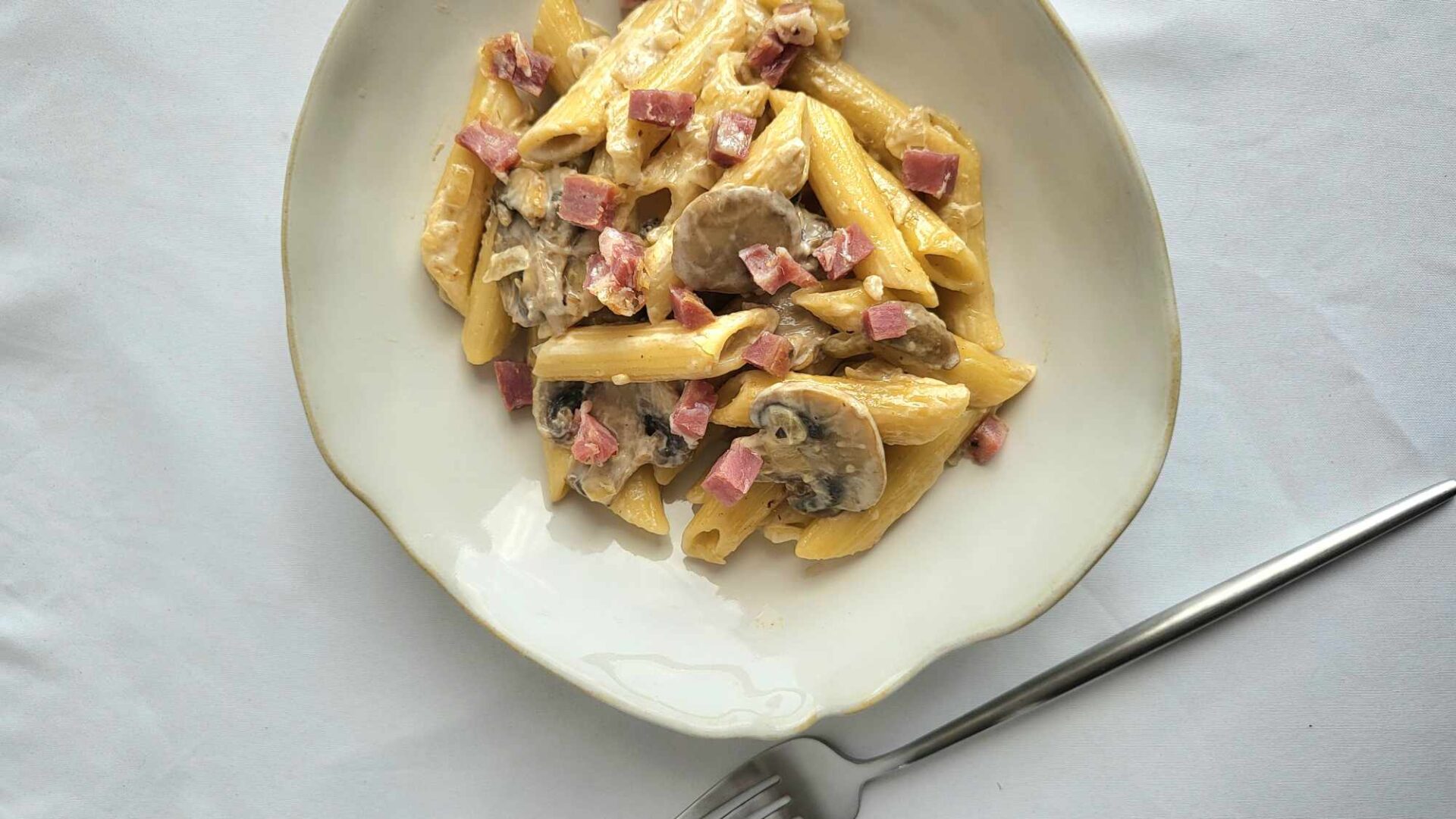 Salami Pasta W/ White Creamy Sauce