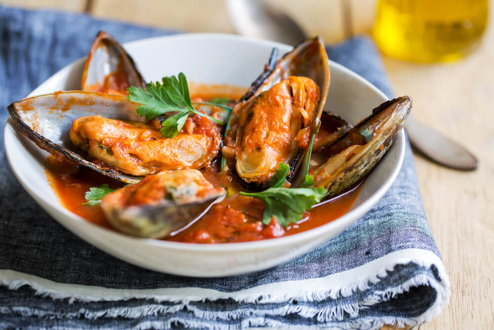 Spicy Mussels with Chorizo and Wine